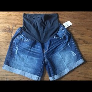 Motherhood Maternity Distressed Jean Shorts S NWT